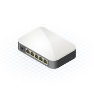 Isometric Mini Hub with Five Ports