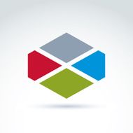 Abstract figure created from four geometric parts triangles