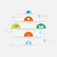Abstract business info graphics template with icons N188
