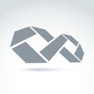 3d white infinity symbol with geometric parts illustration N2