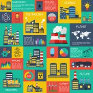 Modern industrial flat infographic background N17