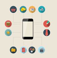 Flat Design Concept Mobile Phone Apps Vector Illustration N2