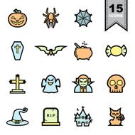 Halloween Line Icons Set N2