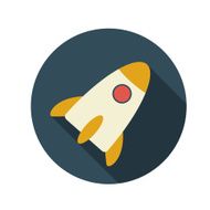Flat Design Concept Rocket Vector Illustration With Long Shadow N2