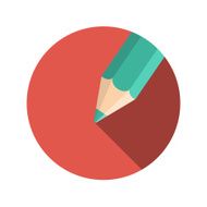 Flat Design Concept Pencil Vector Illustration With Long Shadow N2