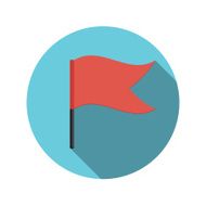 Flat Design Concept Flag Vector Illustration With Long Shadow