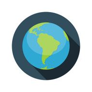 Flat Design Concept Globe Icon Vector Illustration With Long Sha N2
