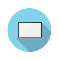 Flat Design Concept Laptop Icon Vector Illustration With Long Sh N4