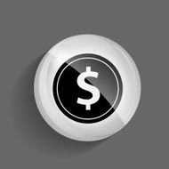 Dollar Glossy Icon Vector Illustration N6