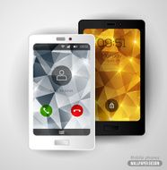 Modern smartphone with crystal backgrounds