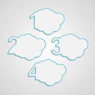 Vector creative paper colorful numbered clouds infographic