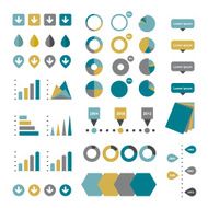 Collection of flat infographics elements N11