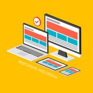 3d isometric infographic for responsive web design
