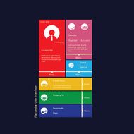 Graphic user interface flat design vector illustration with icons N2