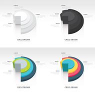Business Infographics circle origami style set N2