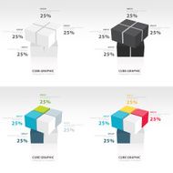 swivel cube infographic template set