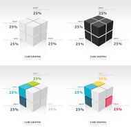 cube infographic template set
