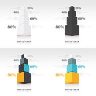 infographic template status tower font view set