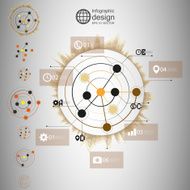 Set of Abstract network with circles infographic design illustration for