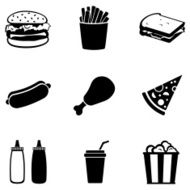 Vector Set of Fast Food Icons N22