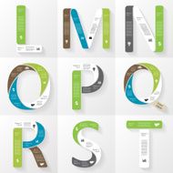 Vector font infographic diagram with letters N5