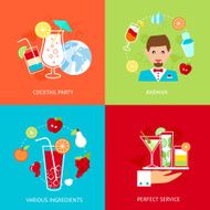 Cocktail icons set