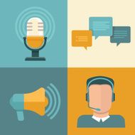 Vector podcast concepts in flat style