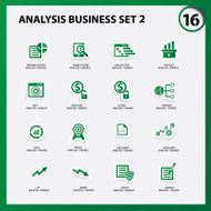 Business and analysis icon set 2 Green version vector N2