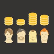 Abstract scheme of people salary
