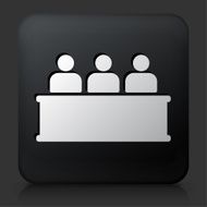 Black Square Button with Audience Icon N3