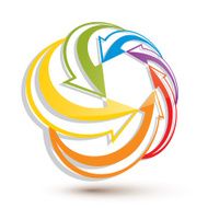 Arrows abstract loop symbol vector conceptual pictogram N6