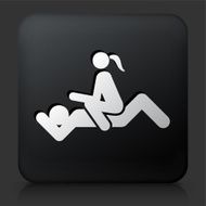 Black Square Button with Intercorse Icon