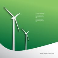 Ecology background eps10 vector design with wind turbines N2