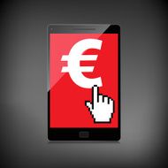 High-quality screen with the Euro sign Economy concept N2