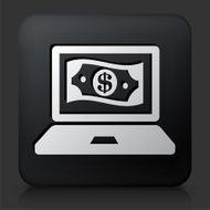 Black Square Button with Online Money