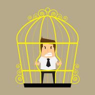 businessman break the cage