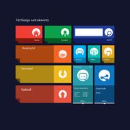 Graphic user interface flat design vector illustration with icons N3