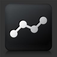 Black Square Button with Molecular Structure N2