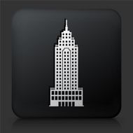 Black Square Button with Skyscraper Icon N11