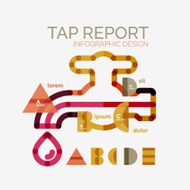 Vector water tap or faucet infographic N4