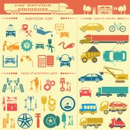 Set of auto repair service elements N14