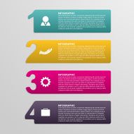 Creative colorful numbered infographic in the form of ribbons N4