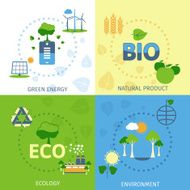 Ecology 4 flat icons composition