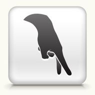 White Square Button with Walking Fingers Icon