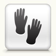 White Square Button with Hand Prints Icon