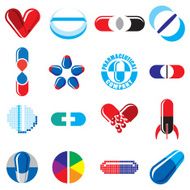 Vector Set of Pharmaceutical Concept Icons