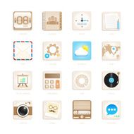 apps icons set retro style Vector illustration N2