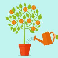 Vector money tree concept in flat style N2