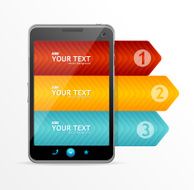 Vector smartphone with infographic option banner N2