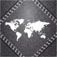 World map on jeans background texture Vector N2